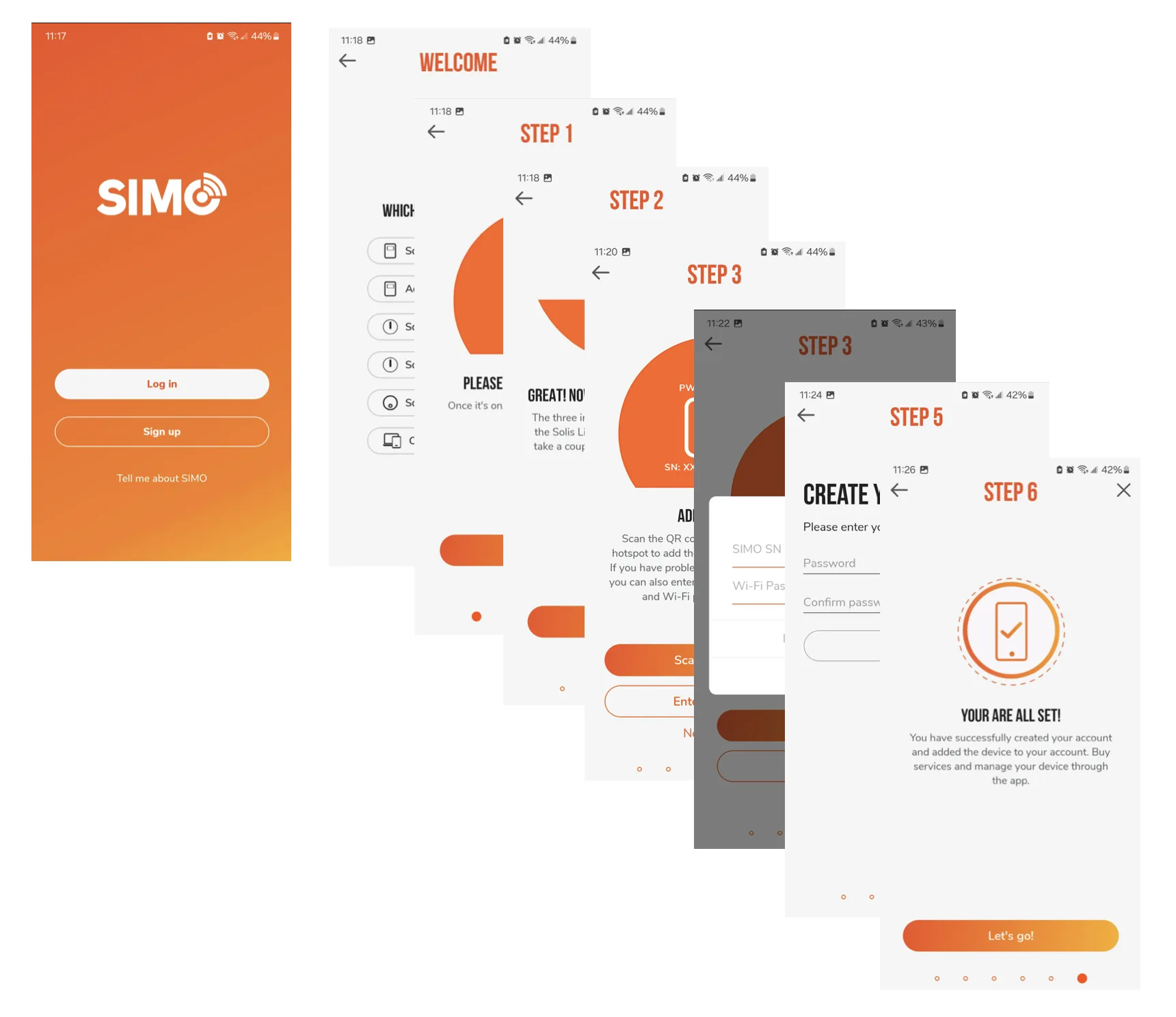 Follow the prompts in the Simo app to set up the Solis Lite mobile hotspot. (Image/ Marc Robic)